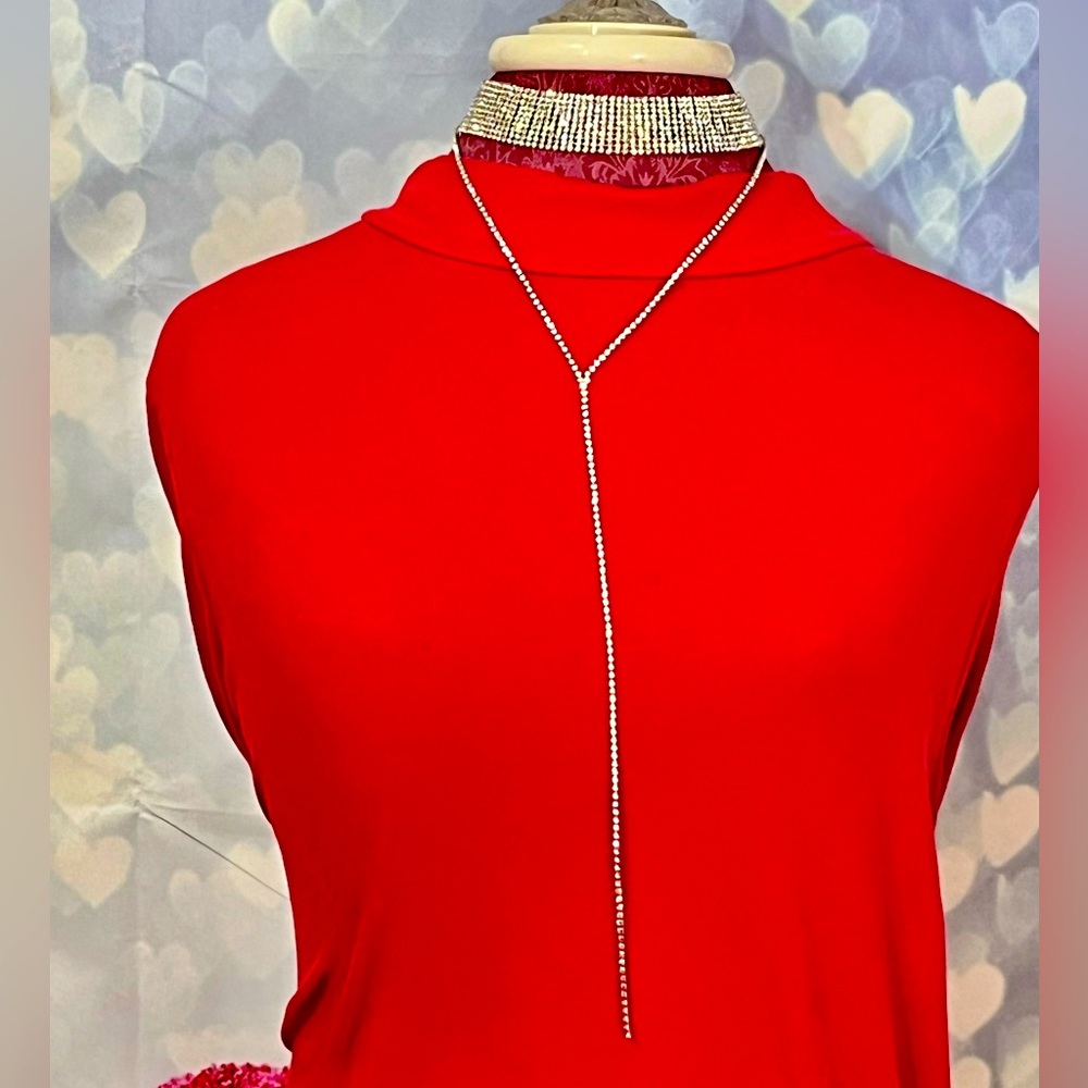Double rhinestone and choker new